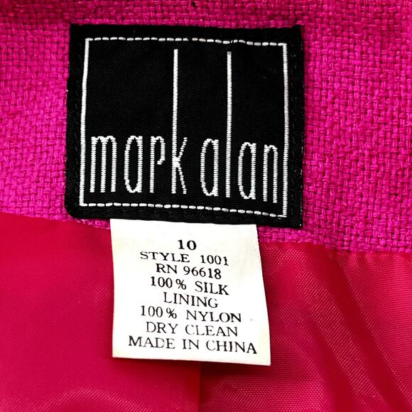 Vintage 90s Mark Alan Oversized Hot Pink Silk Blazer size 10 - Picture 8 of 11
